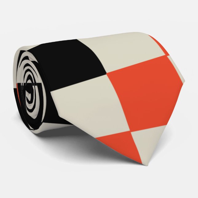 Gravata Preto e Vermelho (Rolled)