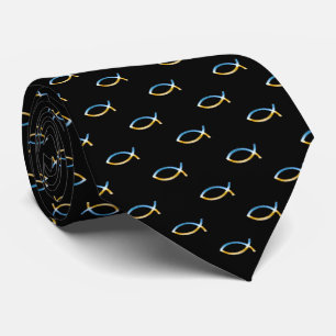 Gravata Preto elegante cristão do teste padrão   do