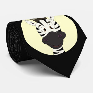 Gravata Preto engraçado dos desenhos animados da zebra