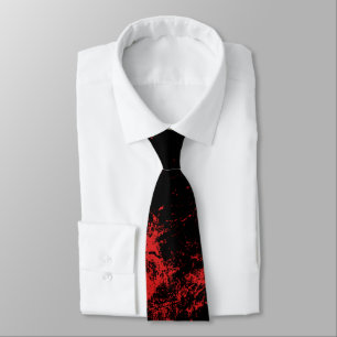 Gravata Preto espirrado vermelho