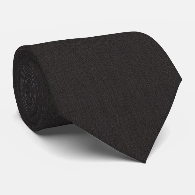 Gravata Preto Herringbone Sussurro (Rolled)