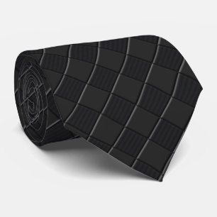 Gravata Preto no estilo Preto de Pele de Couro Verificada