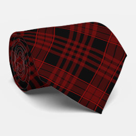 Gravata Preto original da xadrez com vermelho