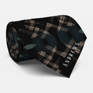Gravata Preto Personalizado Elegante E Verde