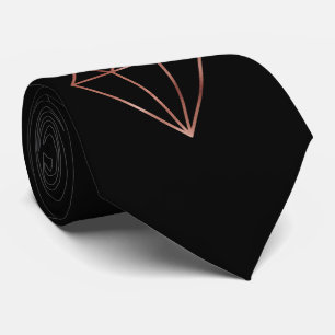 Gravata preto rosa de diamante branco elegante