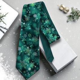 Gravata Prettiest Snowflakes Green ID846