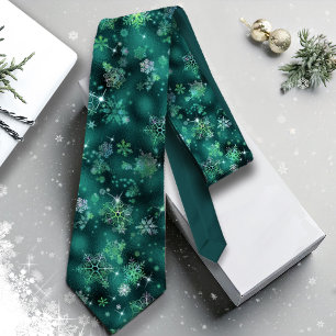 Gravata Prettiest Snowflakes Green ID846