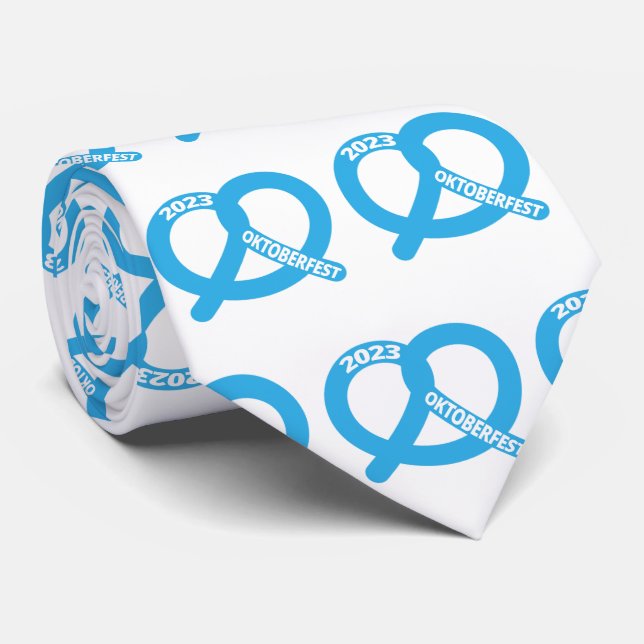 Gravata Pretzel Oktoberfest 2023 - Bandeira da Baviera (Rolled)