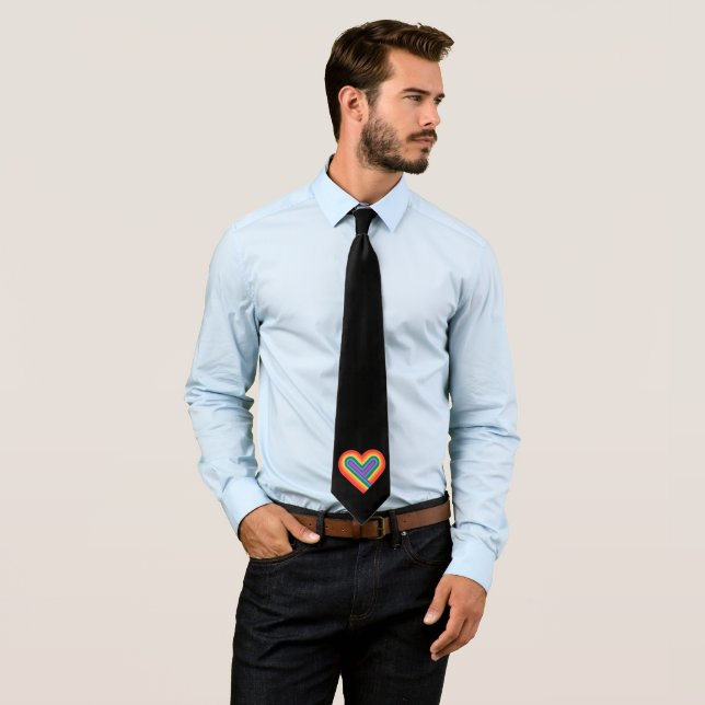 Gravata Pride Rainbow Heark Tie (In Situ)