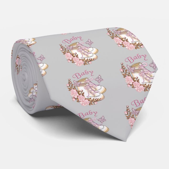 Gravata Primeiros Sapatos de Menina Bebê (Rolled)