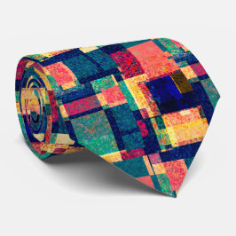 Gravata Prismatic Blocks – Modern Abstract Geometric Tie