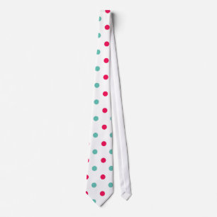 Gravata Profundamente - rosa, Aqua, polca branca