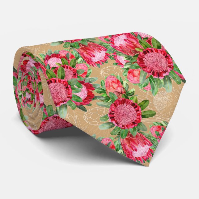 Gravata Protea Watercolor Garden Blooms (Rolled)