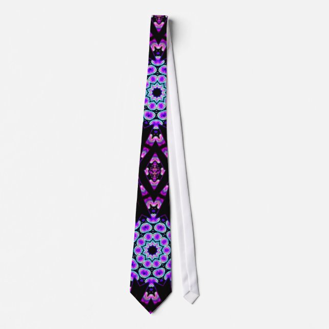 Gravata Pseudo Blacklight Mandala Tie (Frente)