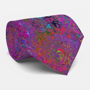 Gravata Psicodélica Groovy Magenta Retro Líquido