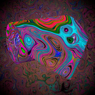 Gravata Psicodélica Groovy Magenta Retro Líquido