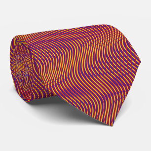 Gravata Psicodélico vermelho-roxo Abstrato Trippy Wavy