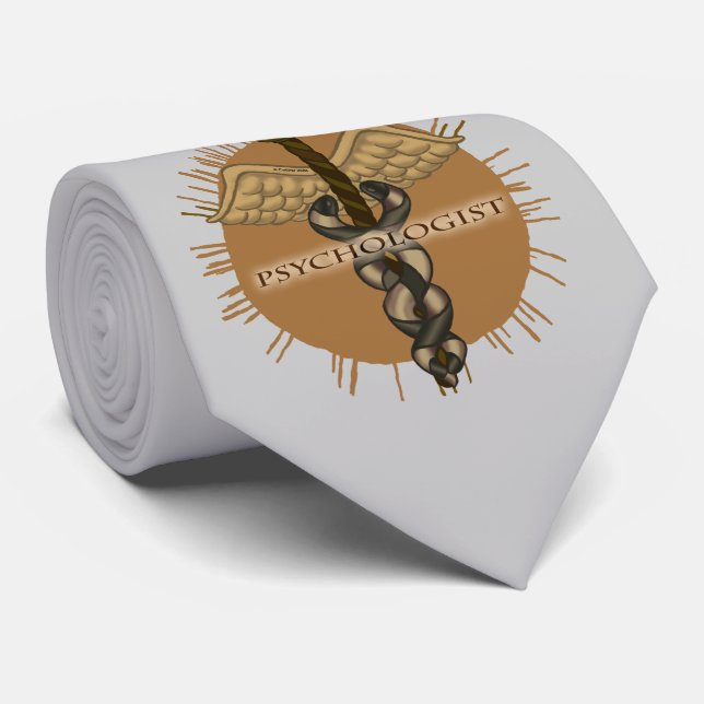Gravata Psicólogo Caduceus (Rolled)
