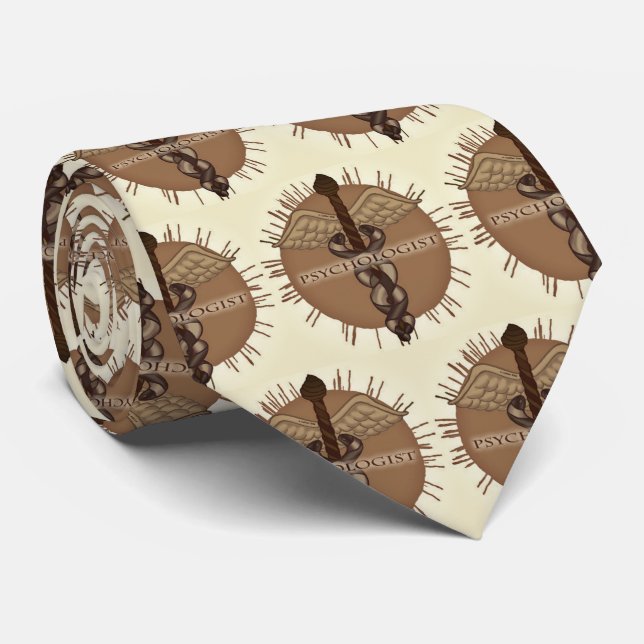 Gravata Psicólogo Caduceus (Rolled)