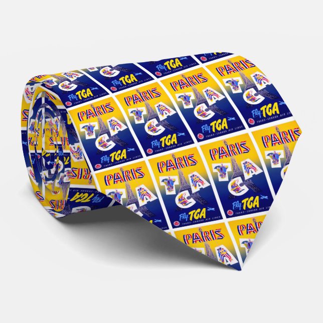Gravata Publicidade à Viagem aérea da Torre Eiffel de Pari (Rolled)