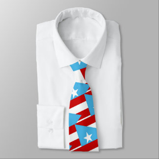 Gravata Puerto Rico Light Blue Flag Pattern Necktie