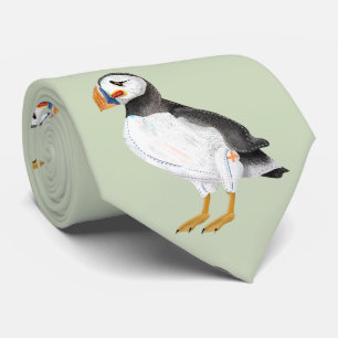 Gravata Puffin pintado e bonito