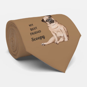 Gravata Pug Dog Meu Melhor Nome Personalizado