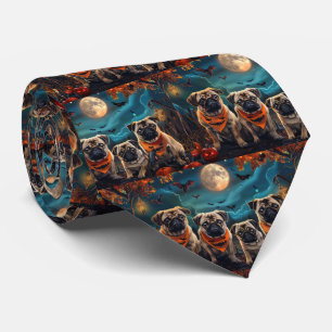 Gravata Pug Halloween Assustador