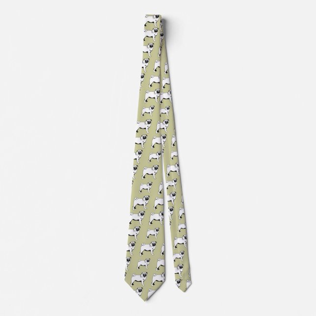Gravata Pug Mops 2 lados impressos  (Frente)
