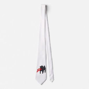 Gravata Pugs com Cachecol Vermelho