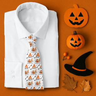 Gravata Pumpkin Spice Spooky Vibes Personalizadas