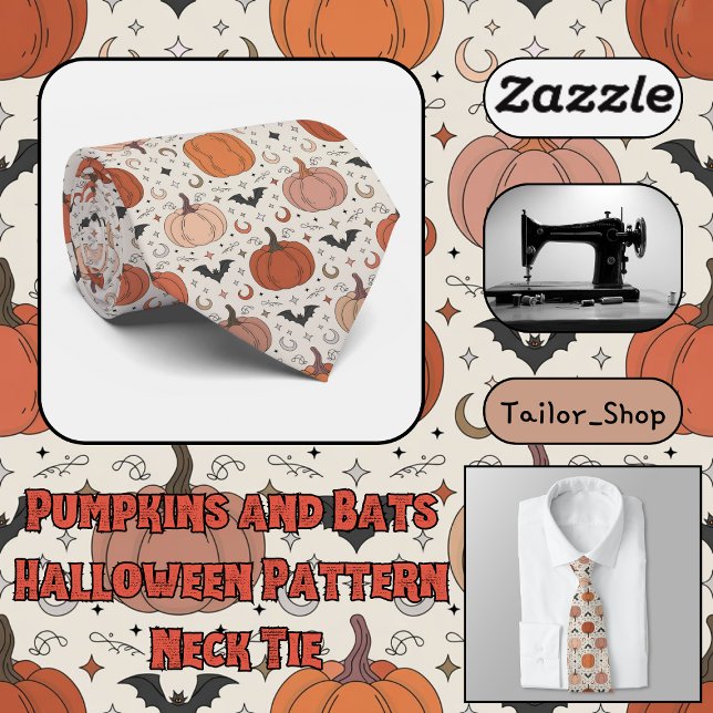 Gravata Pumpkins e Bats Halloween (Pumpkins and Bats
Halloween Pattern Neck Tie)