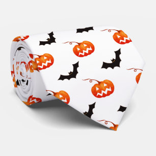 Gravata Pumpkins e Morcegos, Truque ou Tratar, Boo