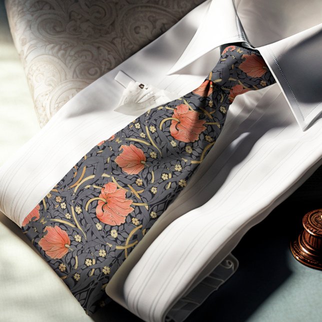 Gravata Puppies vermelhos Pimpernel William Morris Padrão  (Criador carregado)