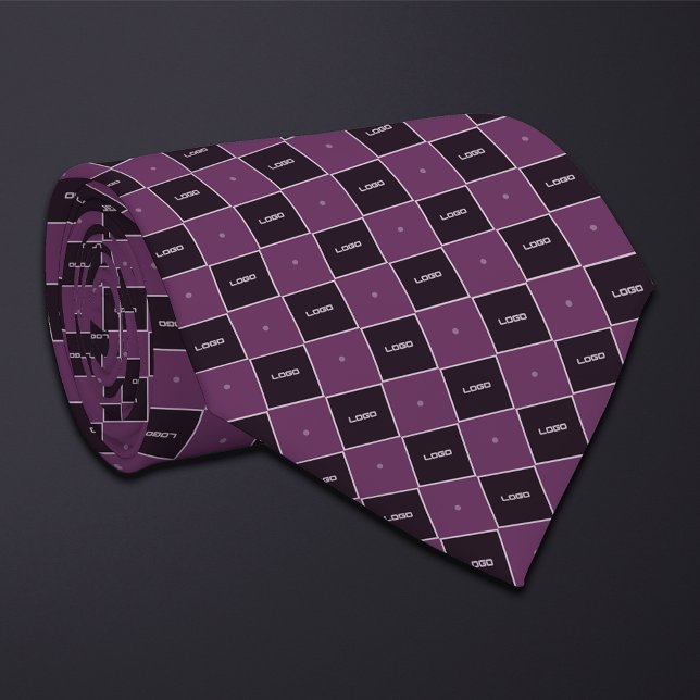 Gravata Purple Checkerboard Logo Pattern (Criador carregado)