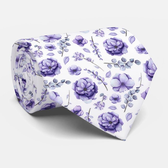 Gravata Purple Floral (Rolled)