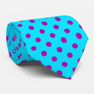 Gravata Purple On Blue Polka Dots Pattern Design