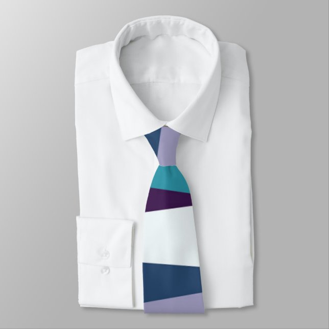 Gravata Púrpura Azul e Branco (Amarrado)