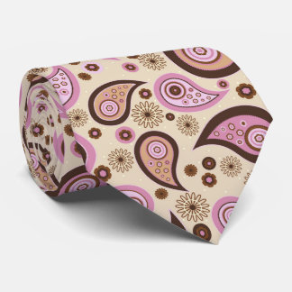 Gravata Púrpura bege castanho elegante padrão paisley