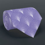 Gravata Púrpura e branca Deco de Arte Colar<br><div class="desc">O padrão sem soldadura de Deco de Arte Roxo e Branco com uma opção para alterar a cor de fundo.</div>