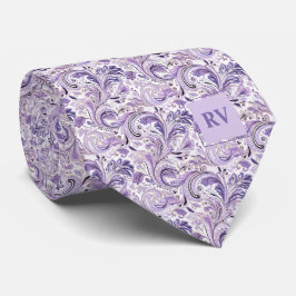 Gravata Púrpura Lilac Floral Paisley