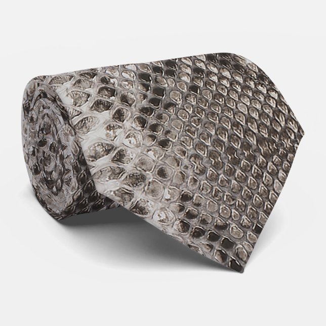Gravata Python Snakeskin Print (Rolled)