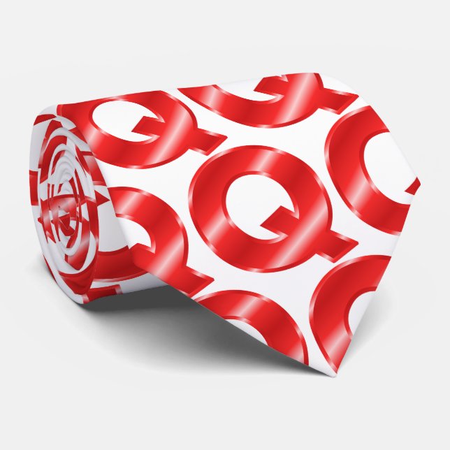 Gravata Q Letra Q Necktie (Rolled)