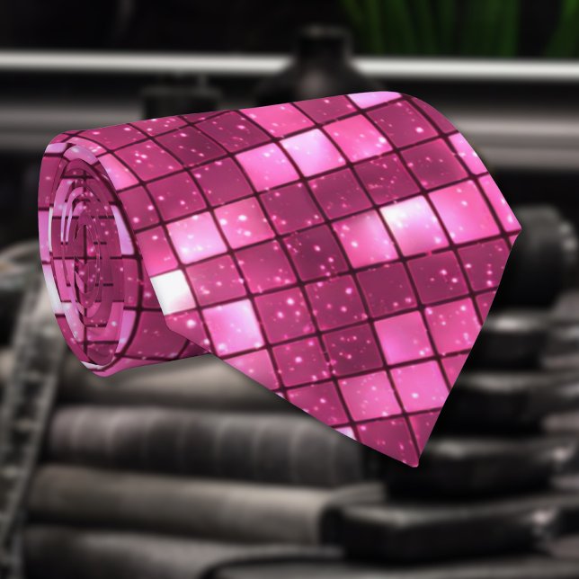 Gravata Quadrado Estilo Disco Rosa Quente da Moda no Dia d (Criador carregado)