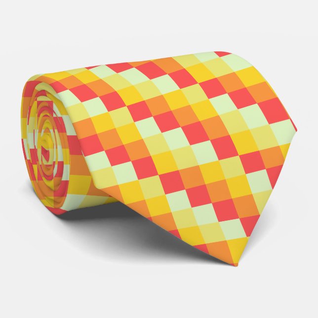 Gravata Quadrados de cores 07 (Rolled)