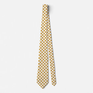 Gravata Quadrados Diagonais - Dourado castanho no punho br