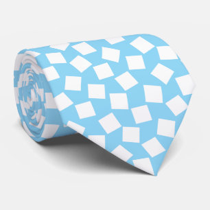 Gravata Quadrados Irregulares - Branco no Azul Bebê