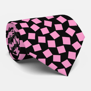 Gravata Quadrados Irregulares - Rosa em Preto