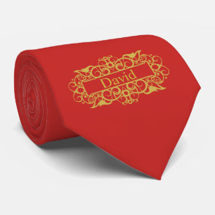 Gravata Quadro de Ornamentado Dourado personalizado