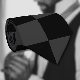 Gravata Quadro de verificação preto clássico e Enfumaçado 